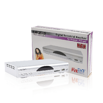 DVB-T FTA19N Free-to-air dvb-t tv ontvanger zilver met usb + sd kaartlezer
